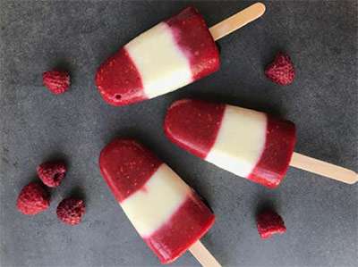 three red and white popsicles